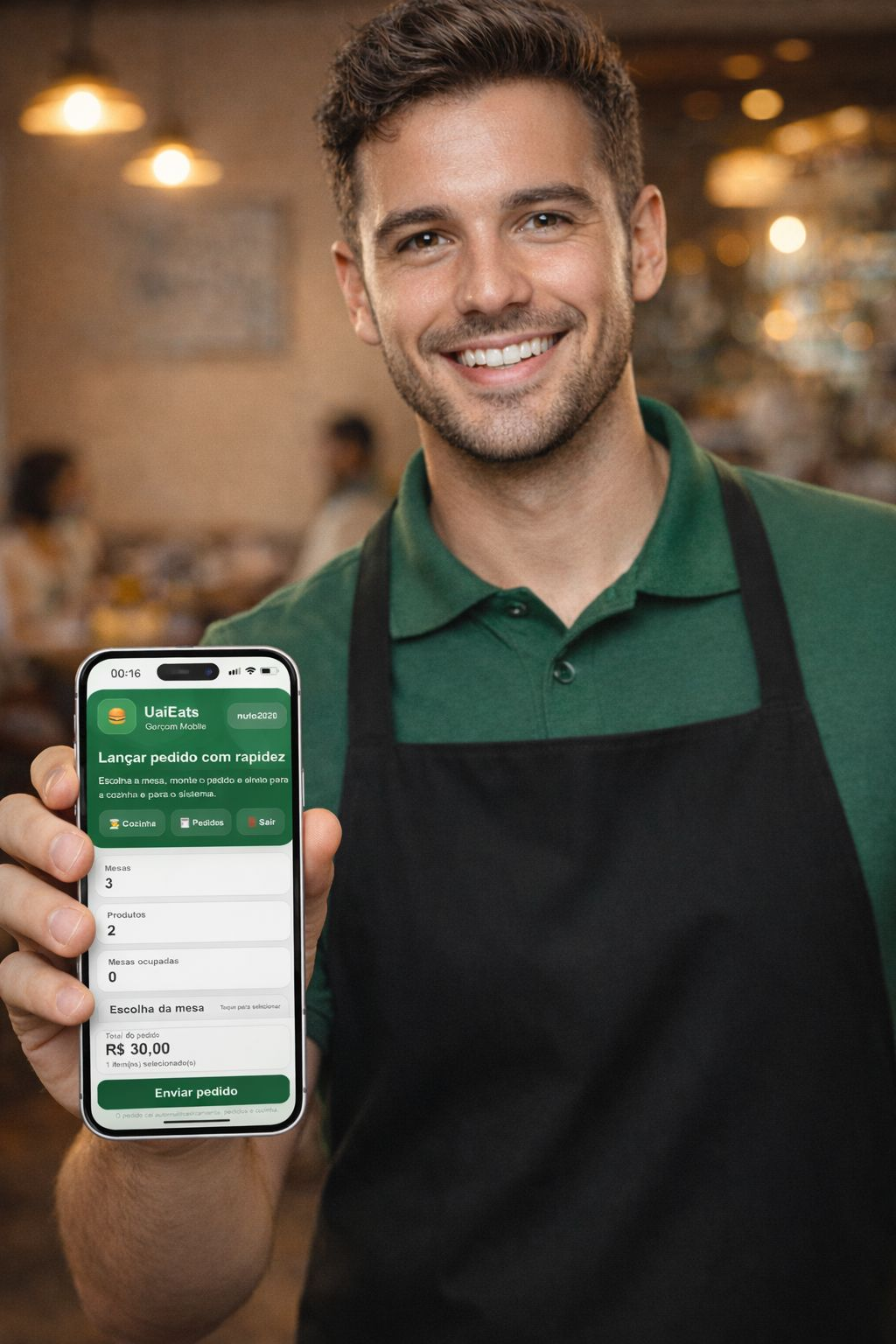 Garçom mobile UaiEats